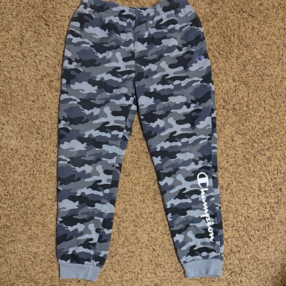 Champion Kids Blue & Gray Camo Jogger Sweatpants